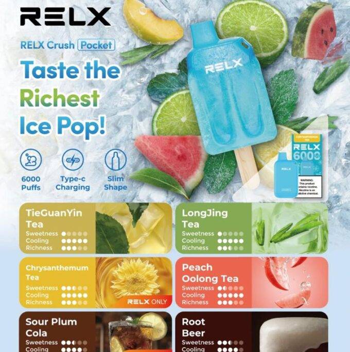 RELX CRUSH POCKERT 6000 PUFF