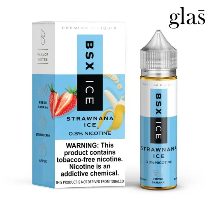 GLAS BASIX BSX ICE SERIES - STRAWNANA ICE - FREEBASE-60ML-6MG