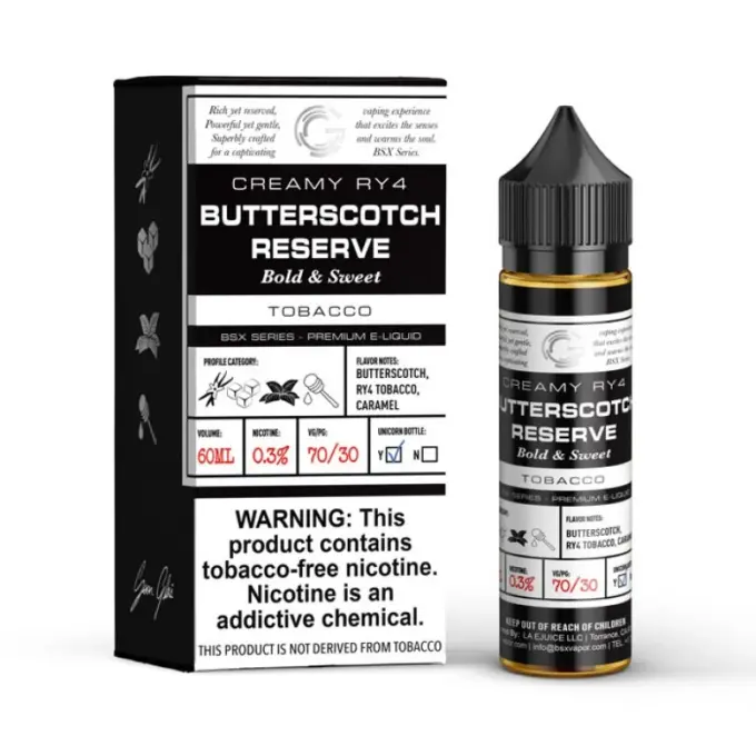 GLAS BASIX BSX SERIES - BUTTERSCOTCH RESERVE -FREEBASE-60ML-6MG