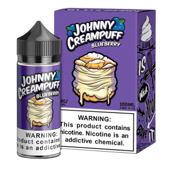 JOHNNY CREAMPUFF BY TINTED BREW - BLUEBERRY -FREEBASE- 100ML-6MG