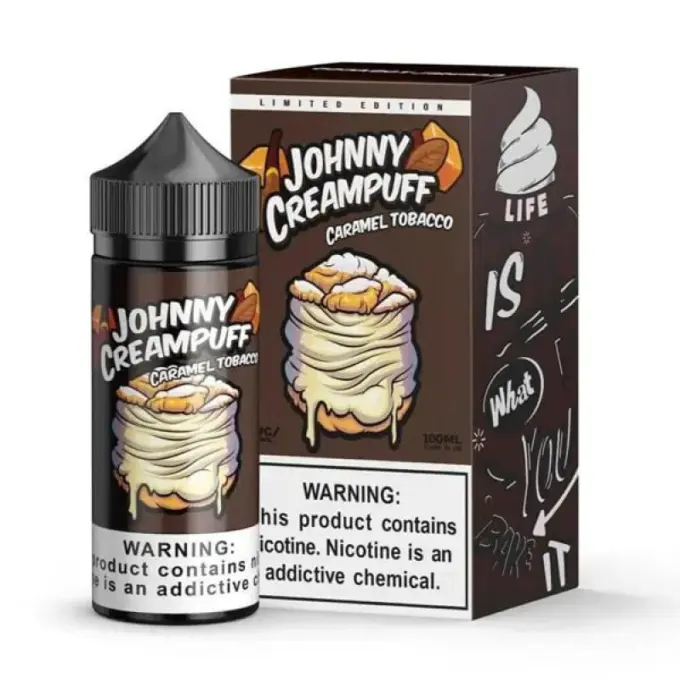 JOHNNY CREAMPUFF BY TINTED BREW - CARAMEL TOBACCO -FREEBASE- 100ML-6MG