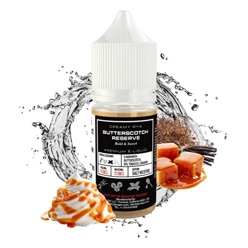 GLAS BASIX BSX NIC SALTS - BUTTERSCOTCH RESERVE - 30ML-30MG