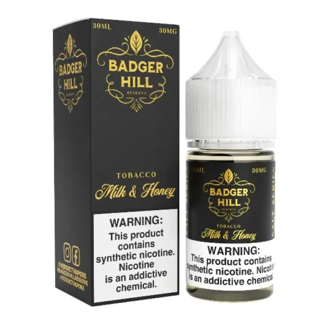 BADGER HILL SALT - MILK & HONEY - 30ML