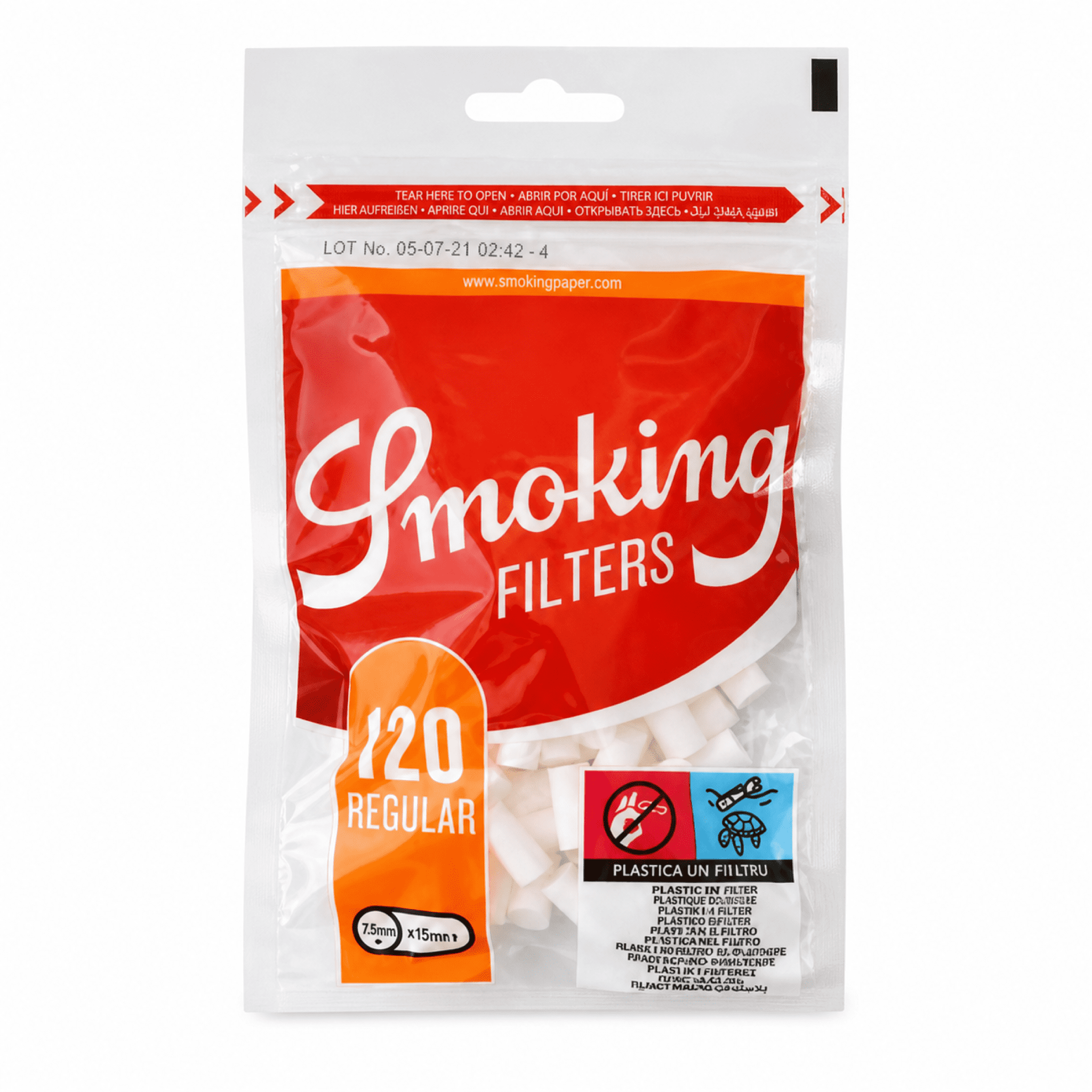 SMOKING REGULAR CLASSIC FITER 7.5MM ORANGE 25