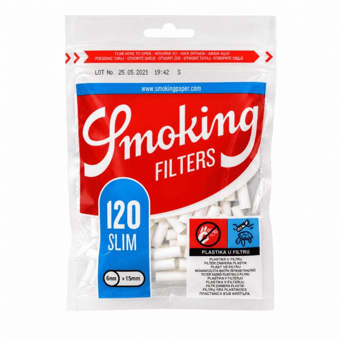 SMOKING CLASSI CIGARETTE FILTER 6MM SLIM SIZE BLUE