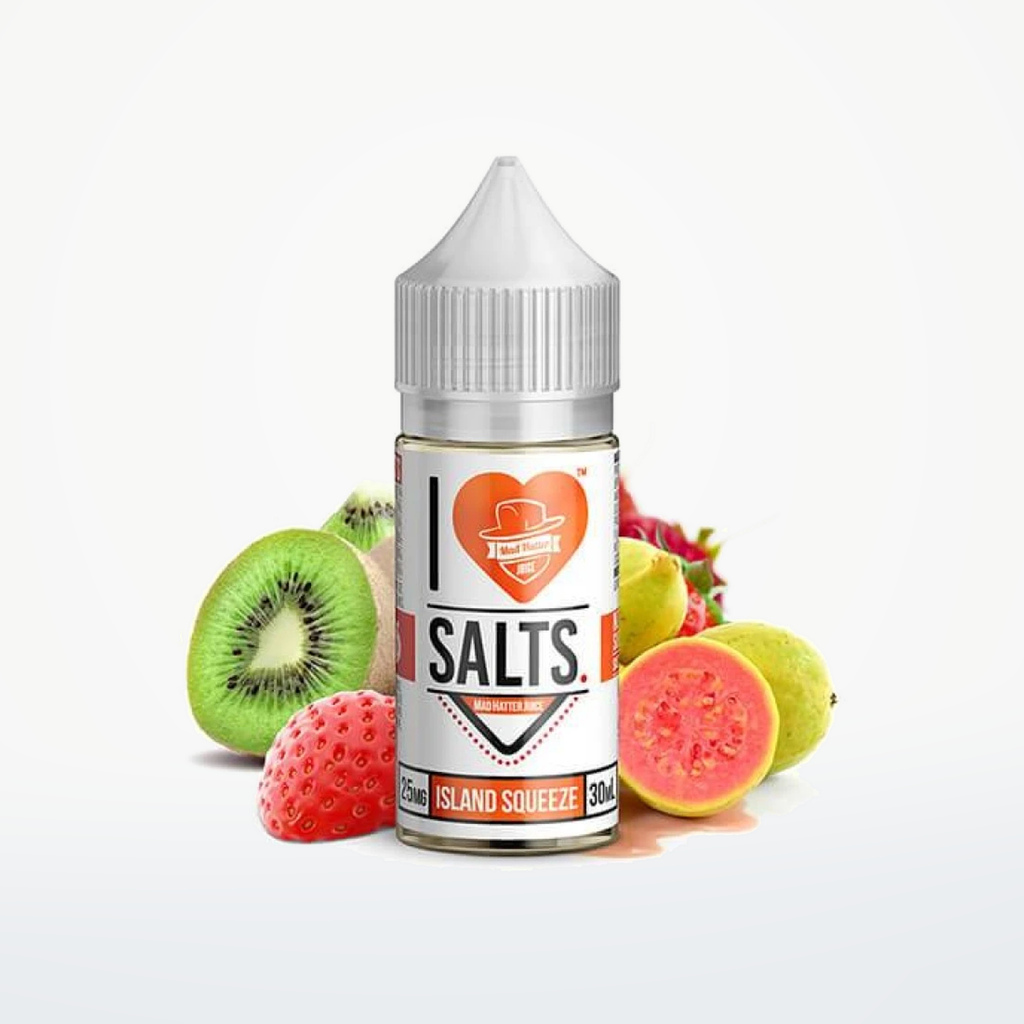 I LOVE SALTS BY MAD HATTER - ISLAND SQUEEZE/STRAWBERY GUAVA - 30ML-25MG - SKU G1-17