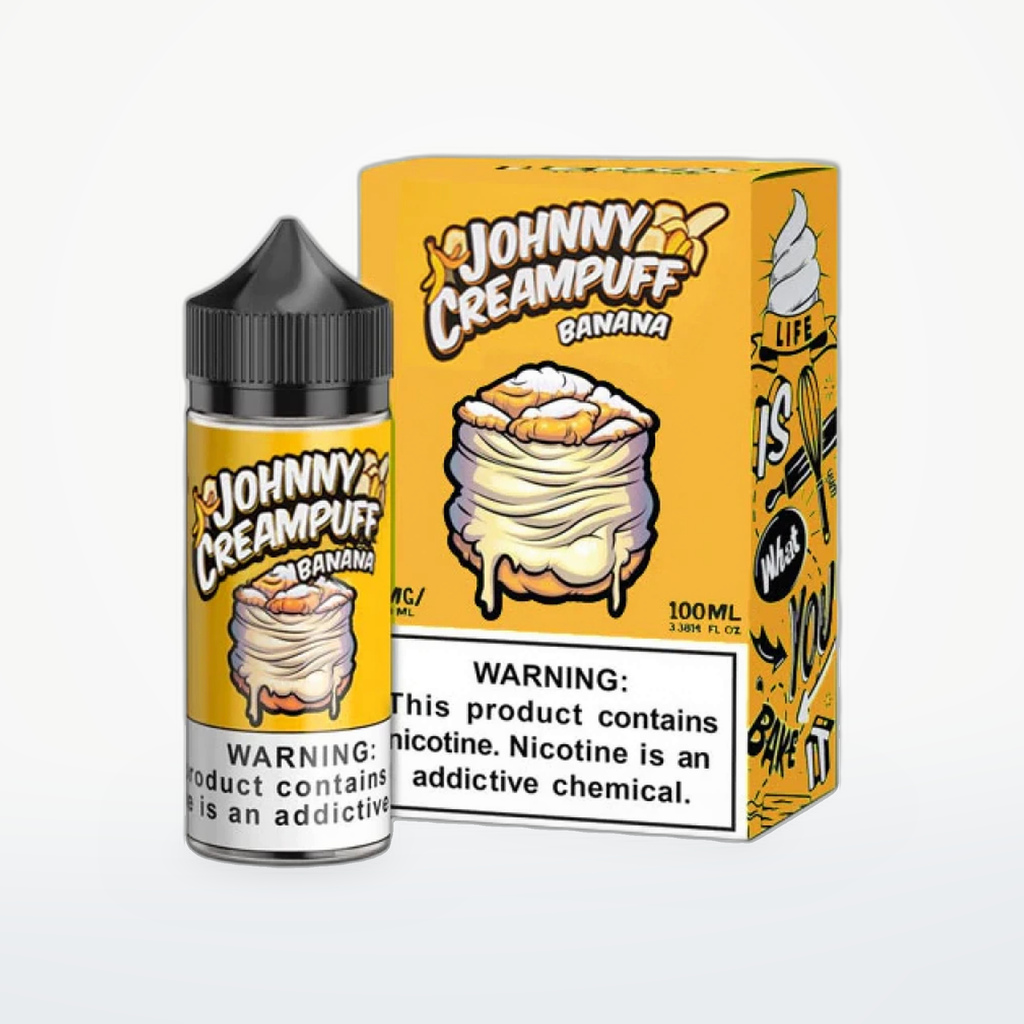 JOHNNY CREAMPUFF BY TINTED BREW - BANANA -FREEBASE- 100ML-6MG - SKU G3-15