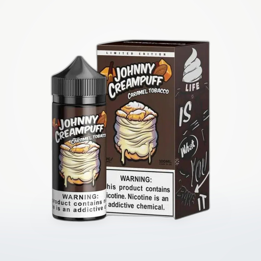 JOHNNY CREAMPUFF BY TINTED BREW - CARAMEL TOBACCO -FREEBASE- 100ML-6MG - SKU G3-18