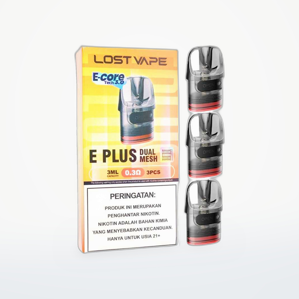 LOSTVAPE : E PLUS CARTRIDGE DUAL MESH 3ML(3PCS)