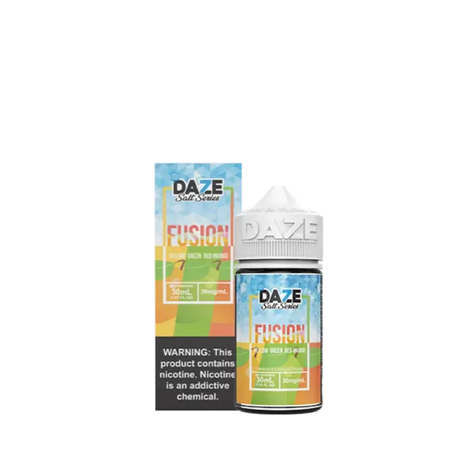 7DAZE FUSION TFN SALT - YELLOW GREEN RED MANGO ICED - 30ML-30MG